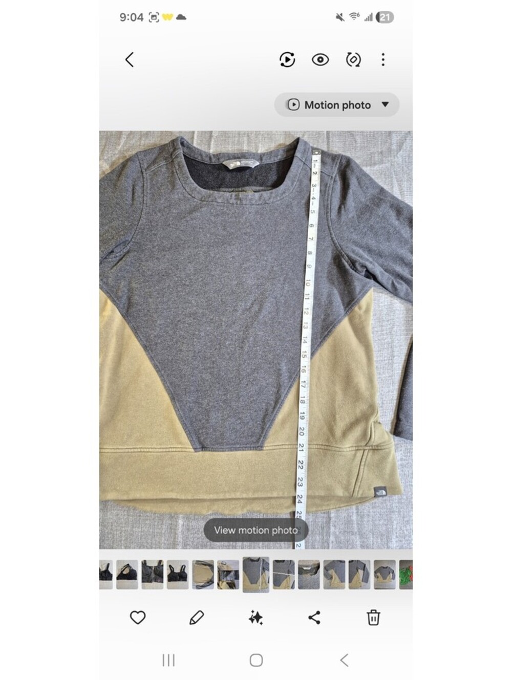 The North Face EZ Colorblock Pullover Sweatshirt Women's Large Gray Taupe - Picture 6 of 8